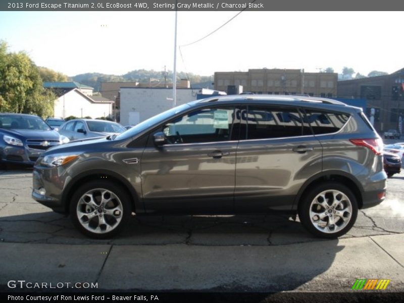 Sterling Gray Metallic / Charcoal Black 2013 Ford Escape Titanium 2.0L EcoBoost 4WD