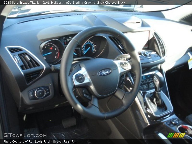 Sterling Gray Metallic / Charcoal Black 2013 Ford Escape Titanium 2.0L EcoBoost 4WD