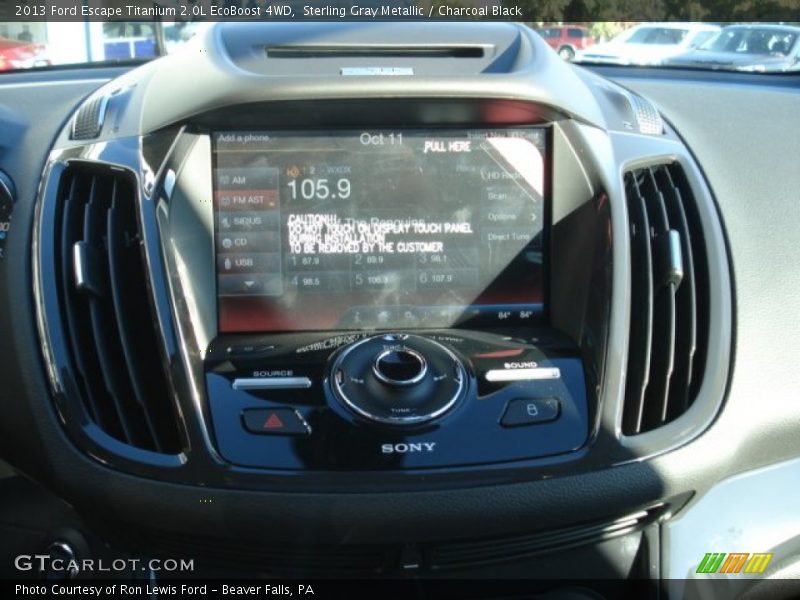 Sterling Gray Metallic / Charcoal Black 2013 Ford Escape Titanium 2.0L EcoBoost 4WD