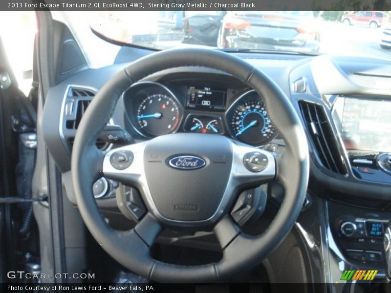Sterling Gray Metallic / Charcoal Black 2013 Ford Escape Titanium 2.0L EcoBoost 4WD