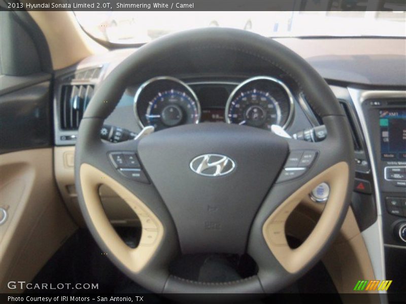 Shimmering White / Camel 2013 Hyundai Sonata Limited 2.0T