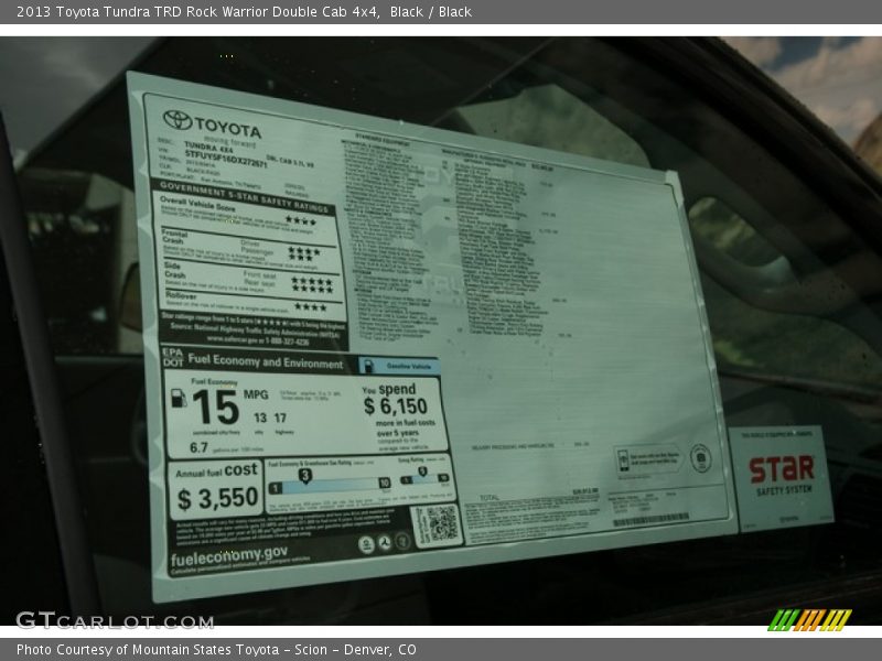  2013 Tundra TRD Rock Warrior Double Cab 4x4 Window Sticker