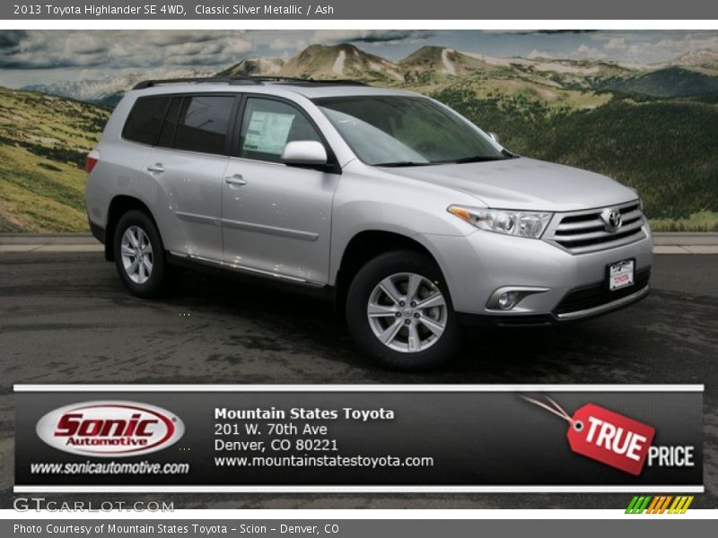 Classic Silver Metallic / Ash 2013 Toyota Highlander SE 4WD