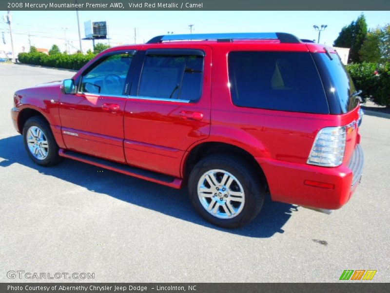 Vivid Red Metallic / Camel 2008 Mercury Mountaineer Premier AWD