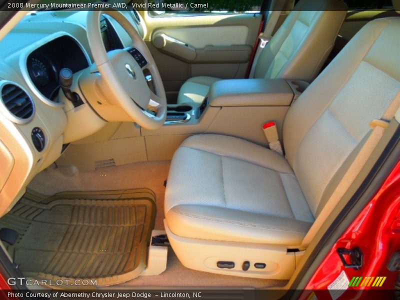 Vivid Red Metallic / Camel 2008 Mercury Mountaineer Premier AWD
