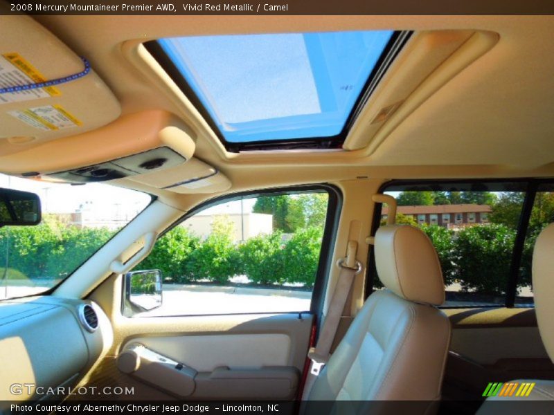 Vivid Red Metallic / Camel 2008 Mercury Mountaineer Premier AWD