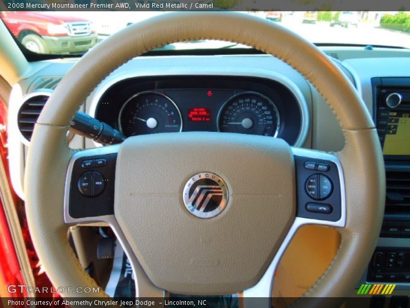 Vivid Red Metallic / Camel 2008 Mercury Mountaineer Premier AWD