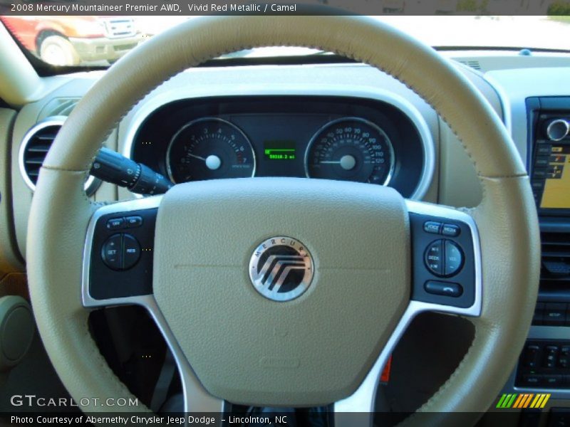 Vivid Red Metallic / Camel 2008 Mercury Mountaineer Premier AWD