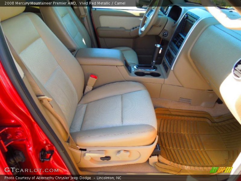 Vivid Red Metallic / Camel 2008 Mercury Mountaineer Premier AWD