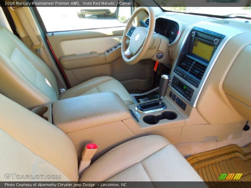 Vivid Red Metallic / Camel 2008 Mercury Mountaineer Premier AWD