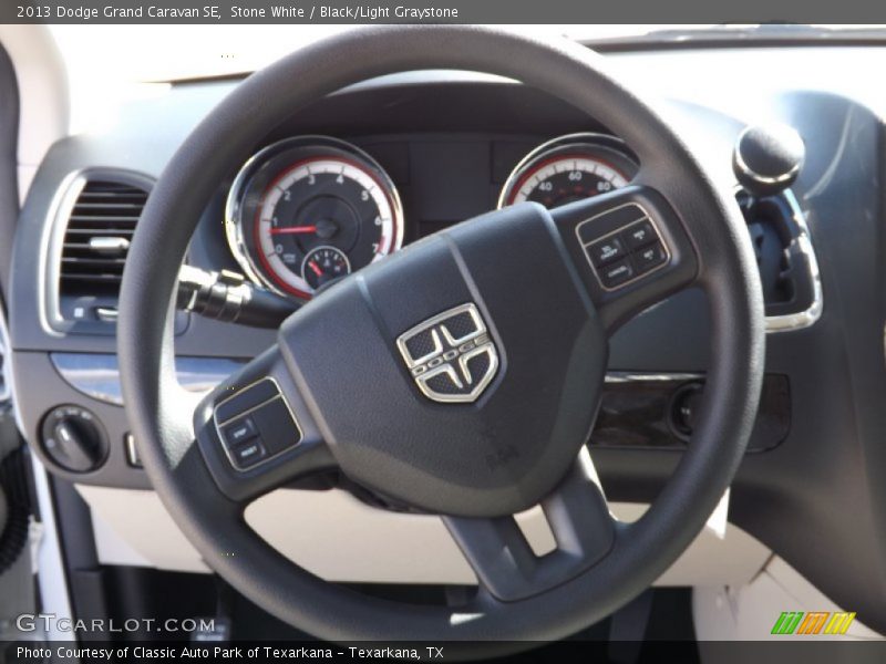 Stone White / Black/Light Graystone 2013 Dodge Grand Caravan SE