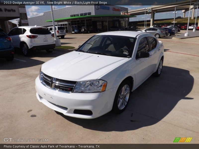 New Bright White / Black/Light Frost Beige 2013 Dodge Avenger SE V6