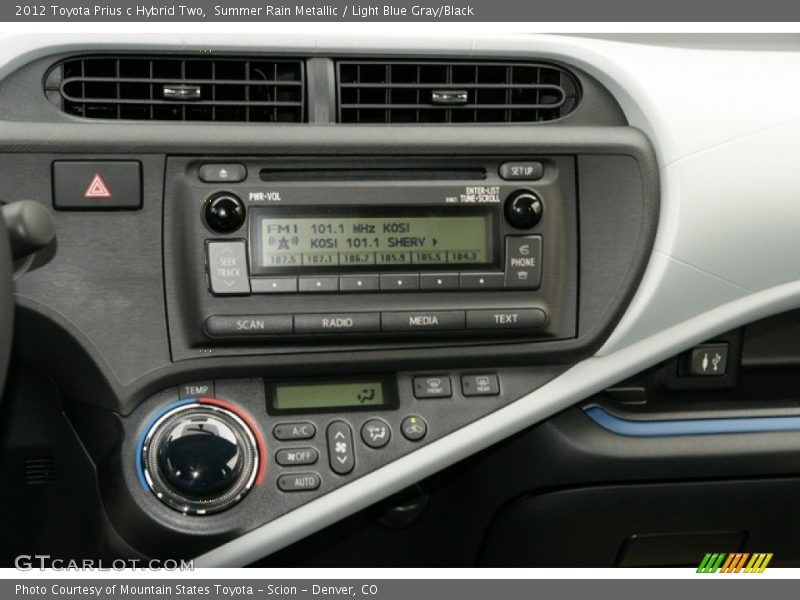 Summer Rain Metallic / Light Blue Gray/Black 2012 Toyota Prius c Hybrid Two