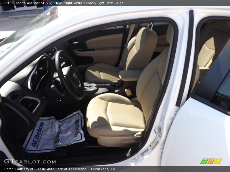 New Bright White / Black/Light Frost Beige 2013 Dodge Avenger SE V6