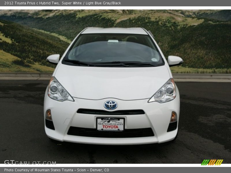 Super White / Light Blue Gray/Black 2012 Toyota Prius c Hybrid Two