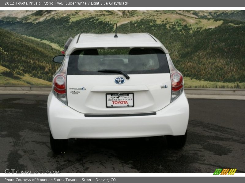 Super White / Light Blue Gray/Black 2012 Toyota Prius c Hybrid Two