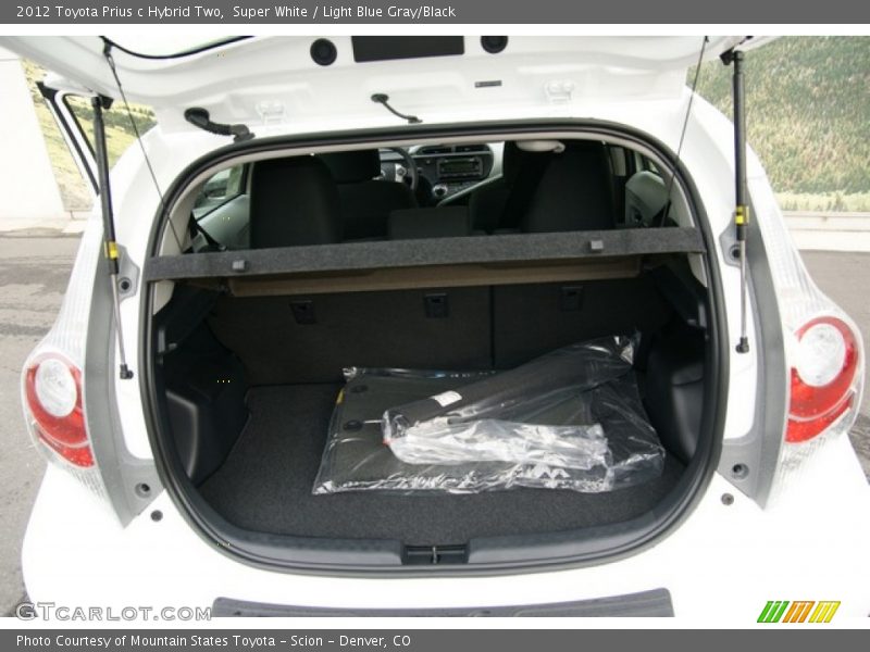 Super White / Light Blue Gray/Black 2012 Toyota Prius c Hybrid Two