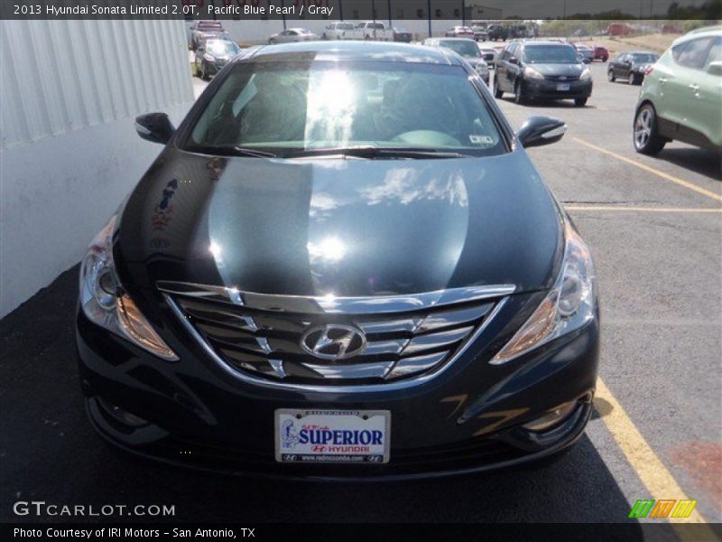 Pacific Blue Pearl / Gray 2013 Hyundai Sonata Limited 2.0T