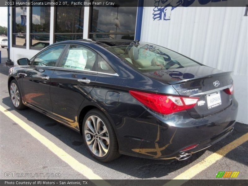 Pacific Blue Pearl / Gray 2013 Hyundai Sonata Limited 2.0T