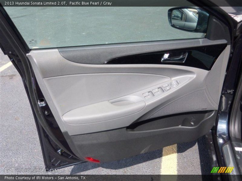 Pacific Blue Pearl / Gray 2013 Hyundai Sonata Limited 2.0T
