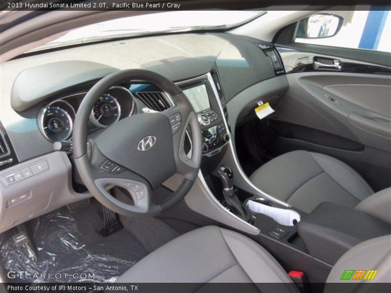 Pacific Blue Pearl / Gray 2013 Hyundai Sonata Limited 2.0T