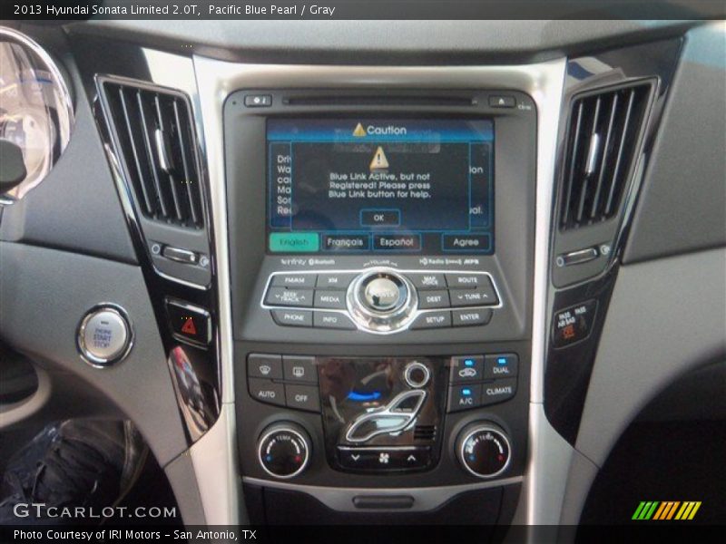 Pacific Blue Pearl / Gray 2013 Hyundai Sonata Limited 2.0T