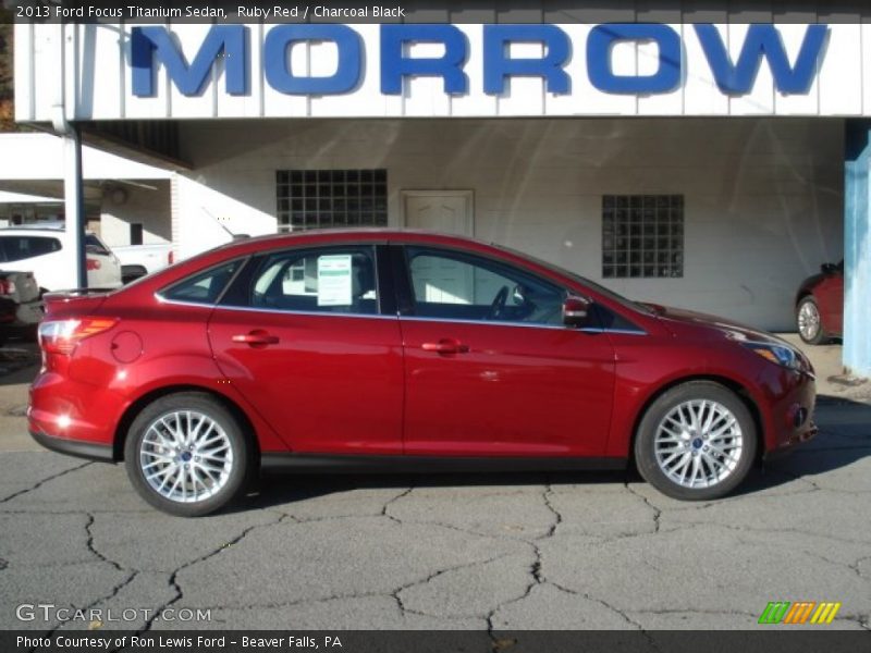 Ruby Red / Charcoal Black 2013 Ford Focus Titanium Sedan