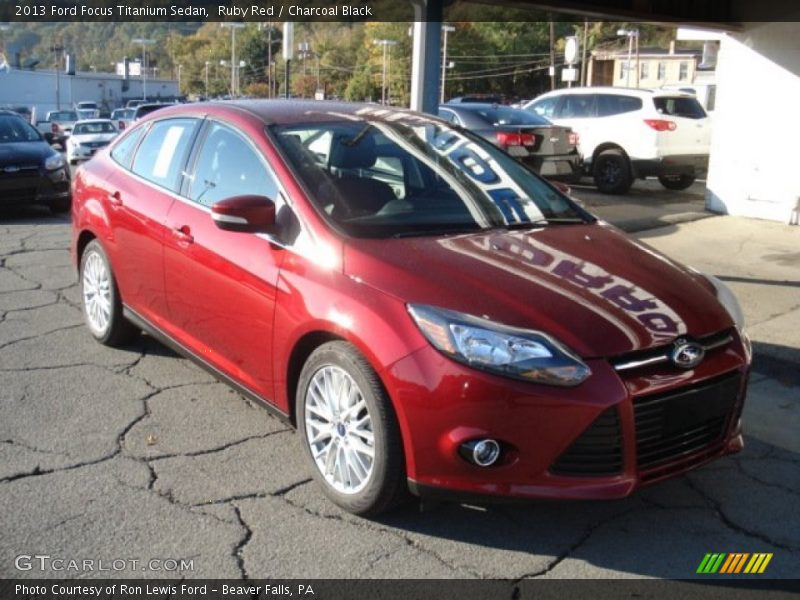 Ruby Red / Charcoal Black 2013 Ford Focus Titanium Sedan