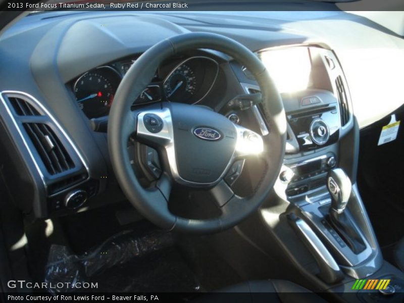 Ruby Red / Charcoal Black 2013 Ford Focus Titanium Sedan