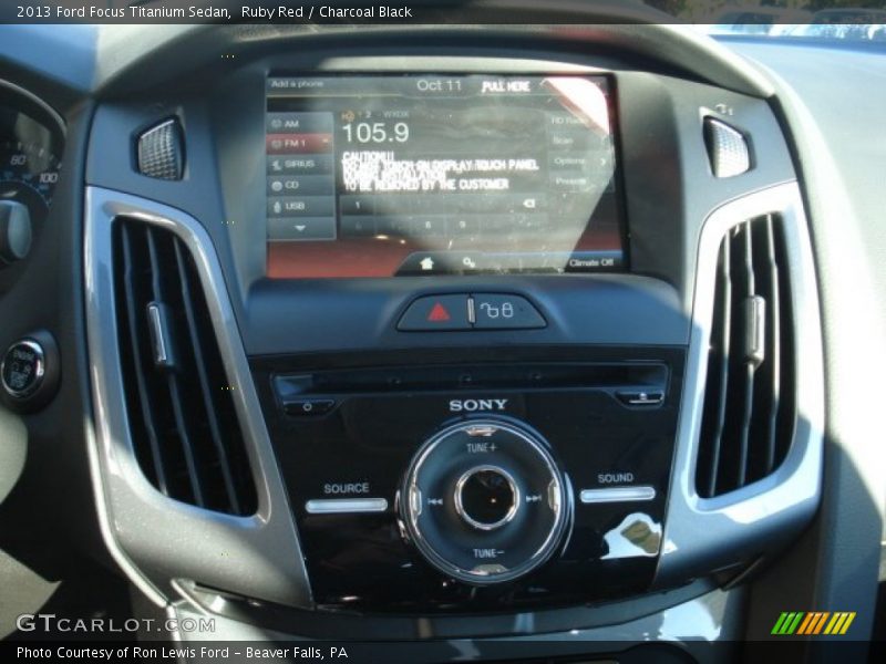 Ruby Red / Charcoal Black 2013 Ford Focus Titanium Sedan