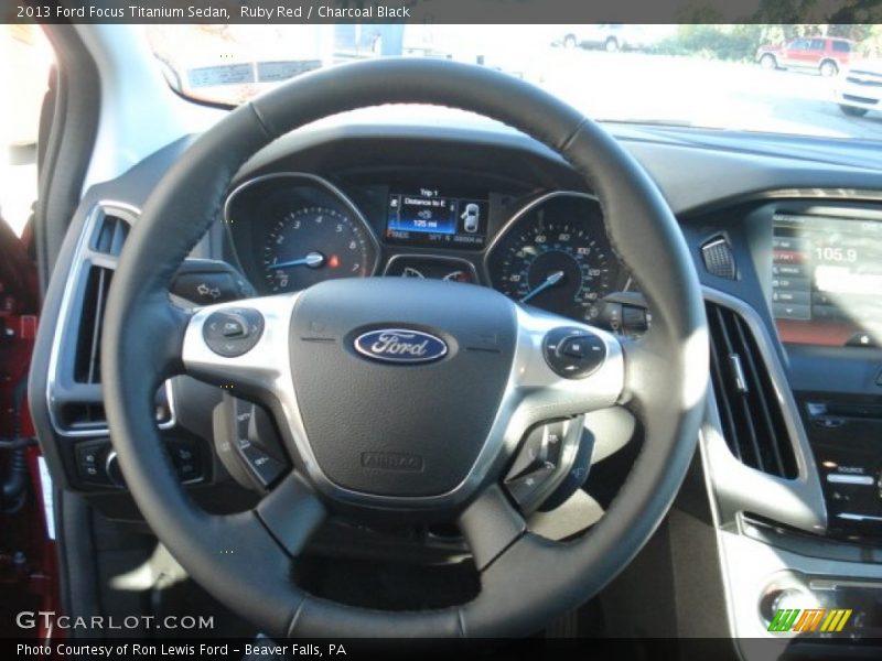Ruby Red / Charcoal Black 2013 Ford Focus Titanium Sedan