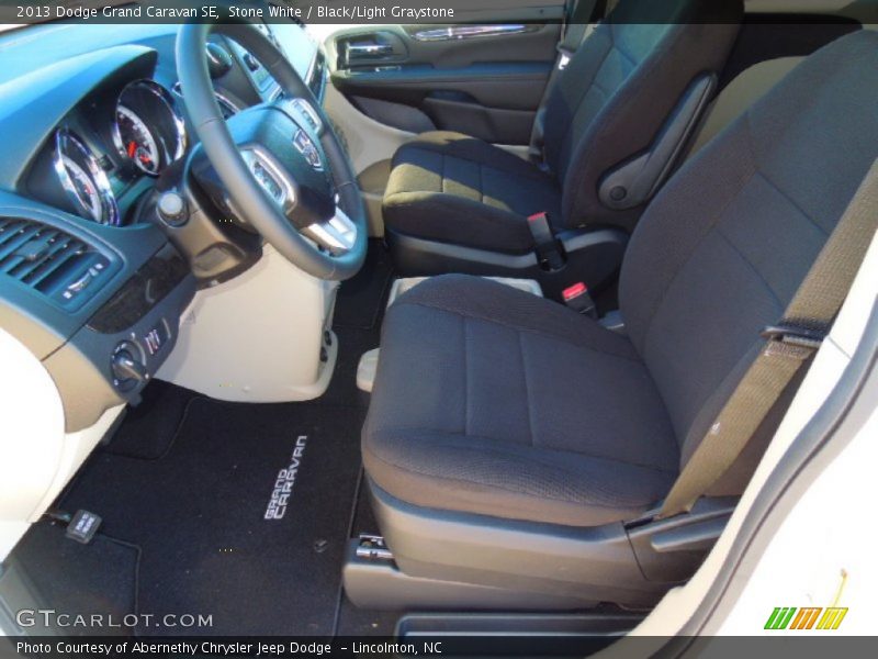 Stone White / Black/Light Graystone 2013 Dodge Grand Caravan SE