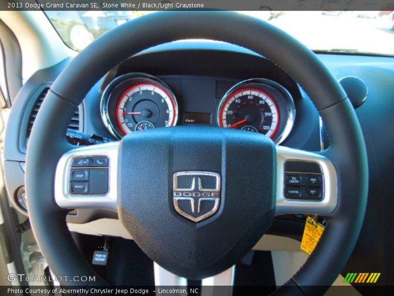 Stone White / Black/Light Graystone 2013 Dodge Grand Caravan SE