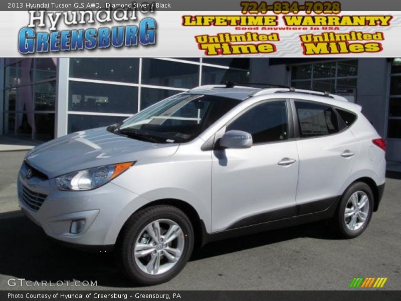Diamond Silver / Black 2013 Hyundai Tucson GLS AWD