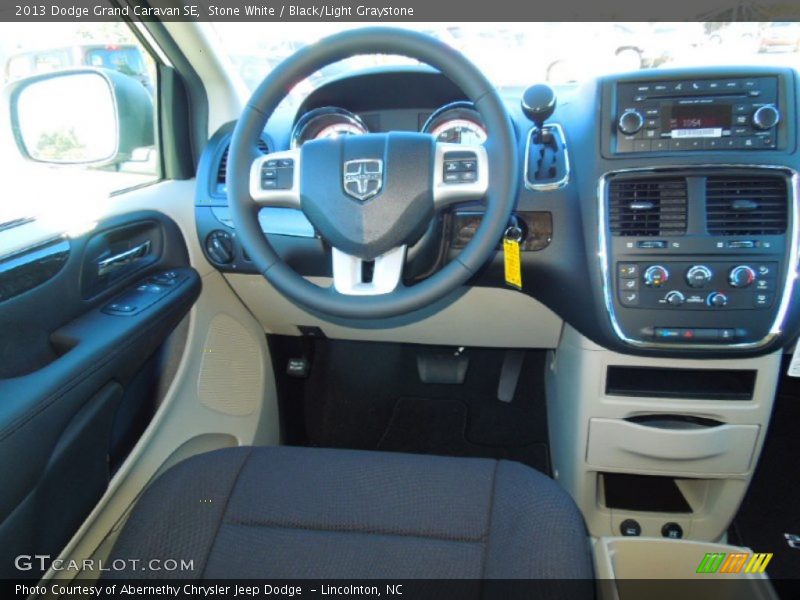 Stone White / Black/Light Graystone 2013 Dodge Grand Caravan SE