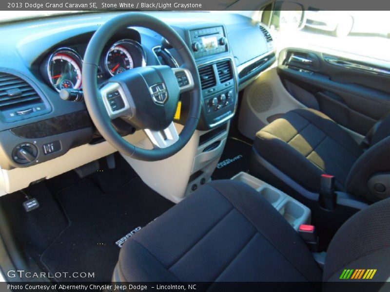 Stone White / Black/Light Graystone 2013 Dodge Grand Caravan SE