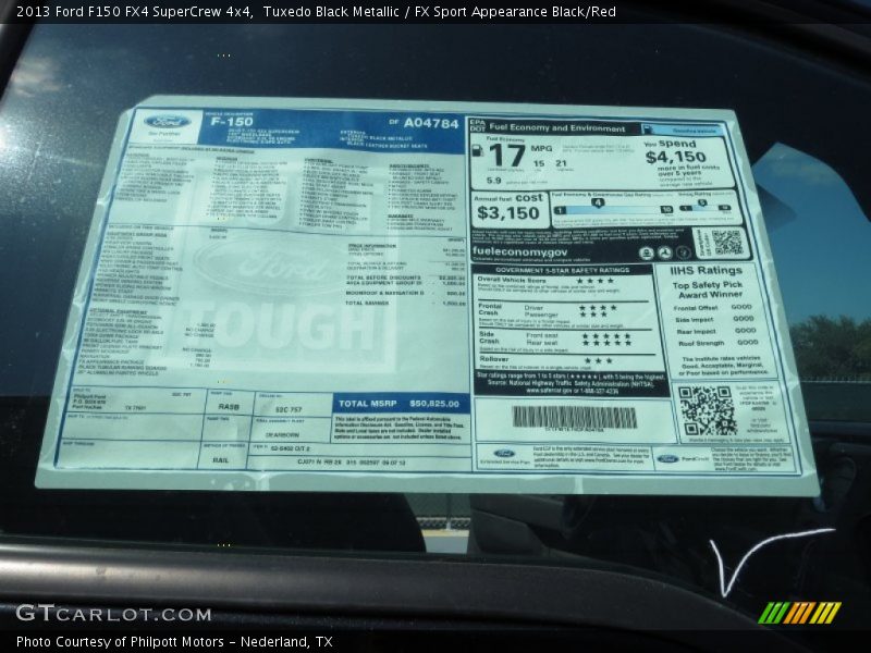 Tuxedo Black Metallic / FX Sport Appearance Black/Red 2013 Ford F150 FX4 SuperCrew 4x4