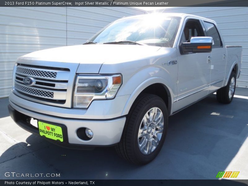 Ingot Silver Metallic / Platinum Unique Pecan Leather 2013 Ford F150 Platinum SuperCrew