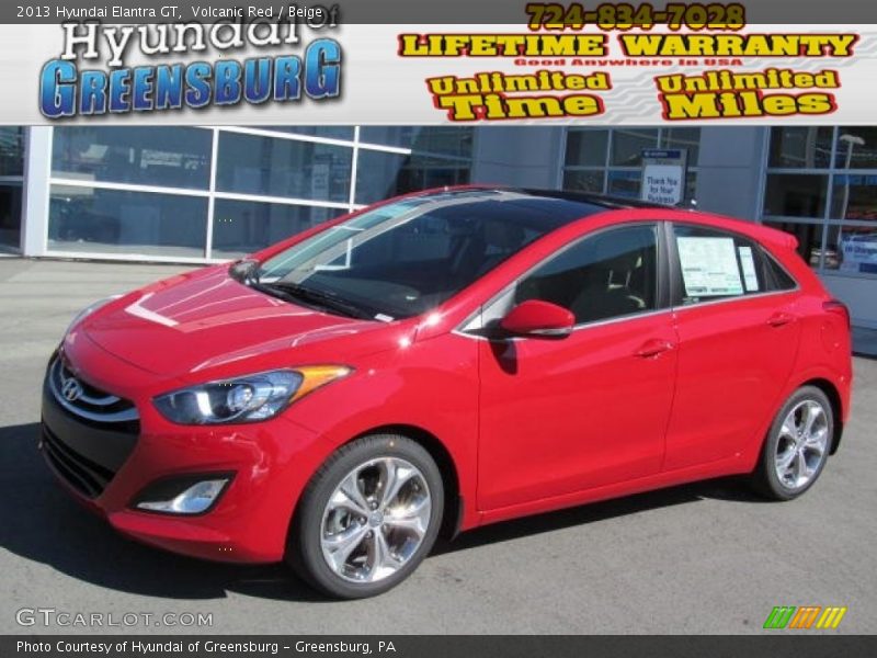 Volcanic Red / Beige 2013 Hyundai Elantra GT