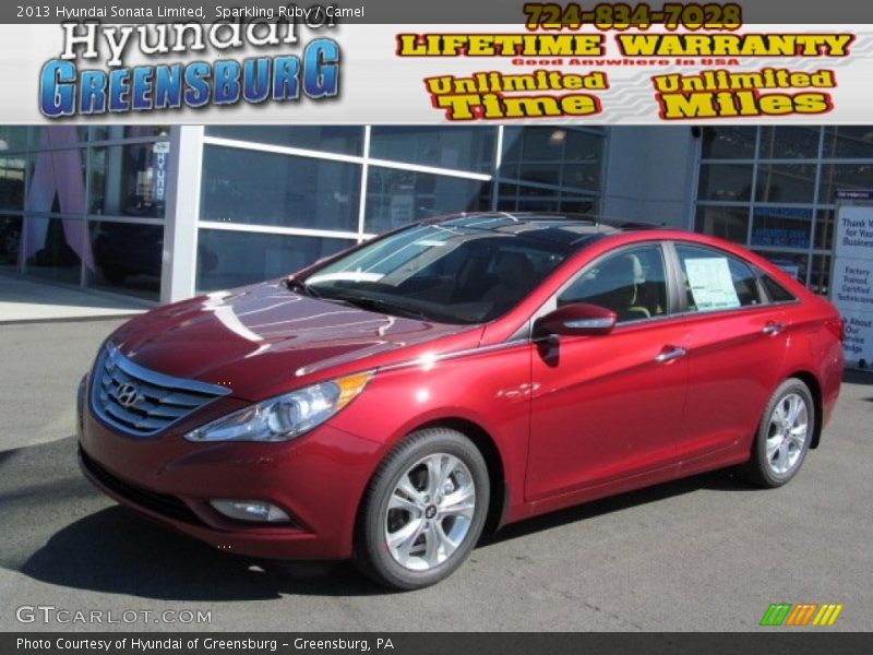 Sparkling Ruby / Camel 2013 Hyundai Sonata Limited