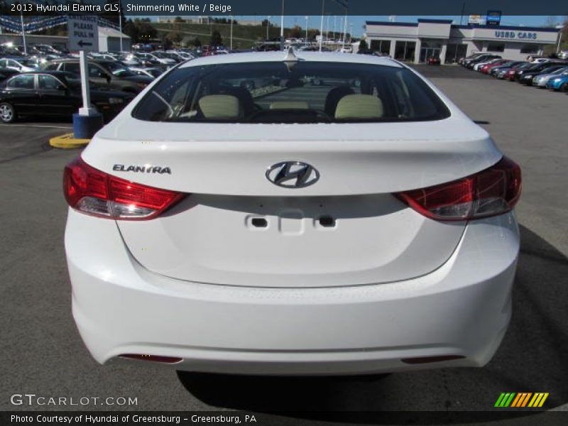 Shimmering White / Beige 2013 Hyundai Elantra GLS
