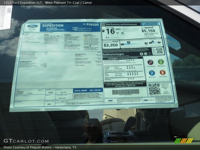  2013 Expedition XLT Window Sticker