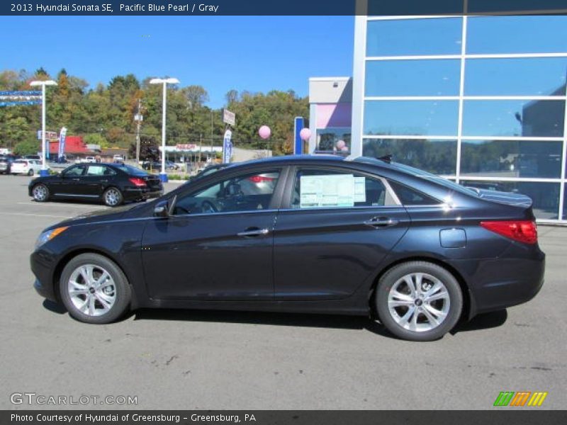 Pacific Blue Pearl / Gray 2013 Hyundai Sonata SE