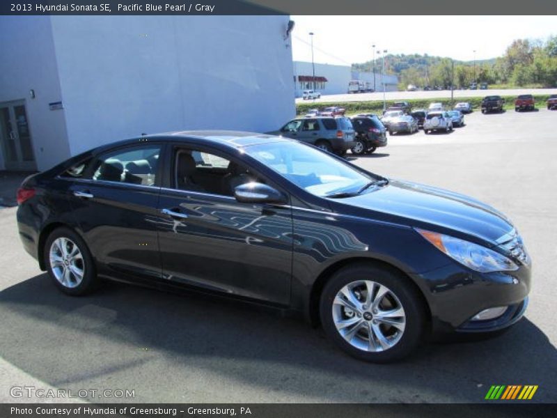 Pacific Blue Pearl / Gray 2013 Hyundai Sonata SE