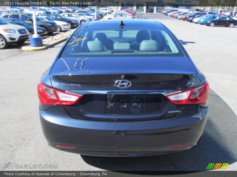 Pacific Blue Pearl / Gray 2013 Hyundai Sonata SE