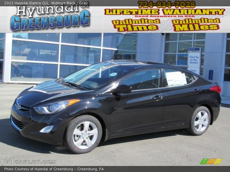 Midnight Black / Gray 2013 Hyundai Elantra GLS