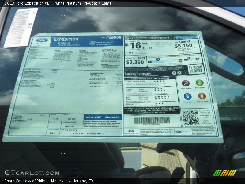  2013 Expedition XLT Window Sticker