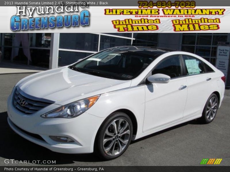 Shimmering White / Black 2013 Hyundai Sonata Limited 2.0T
