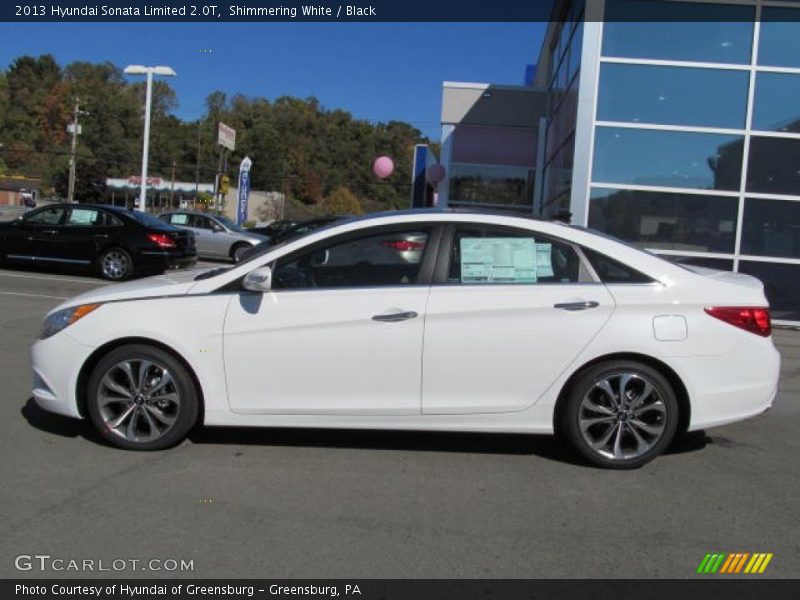 Shimmering White / Black 2013 Hyundai Sonata Limited 2.0T