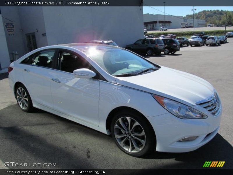 Shimmering White / Black 2013 Hyundai Sonata Limited 2.0T